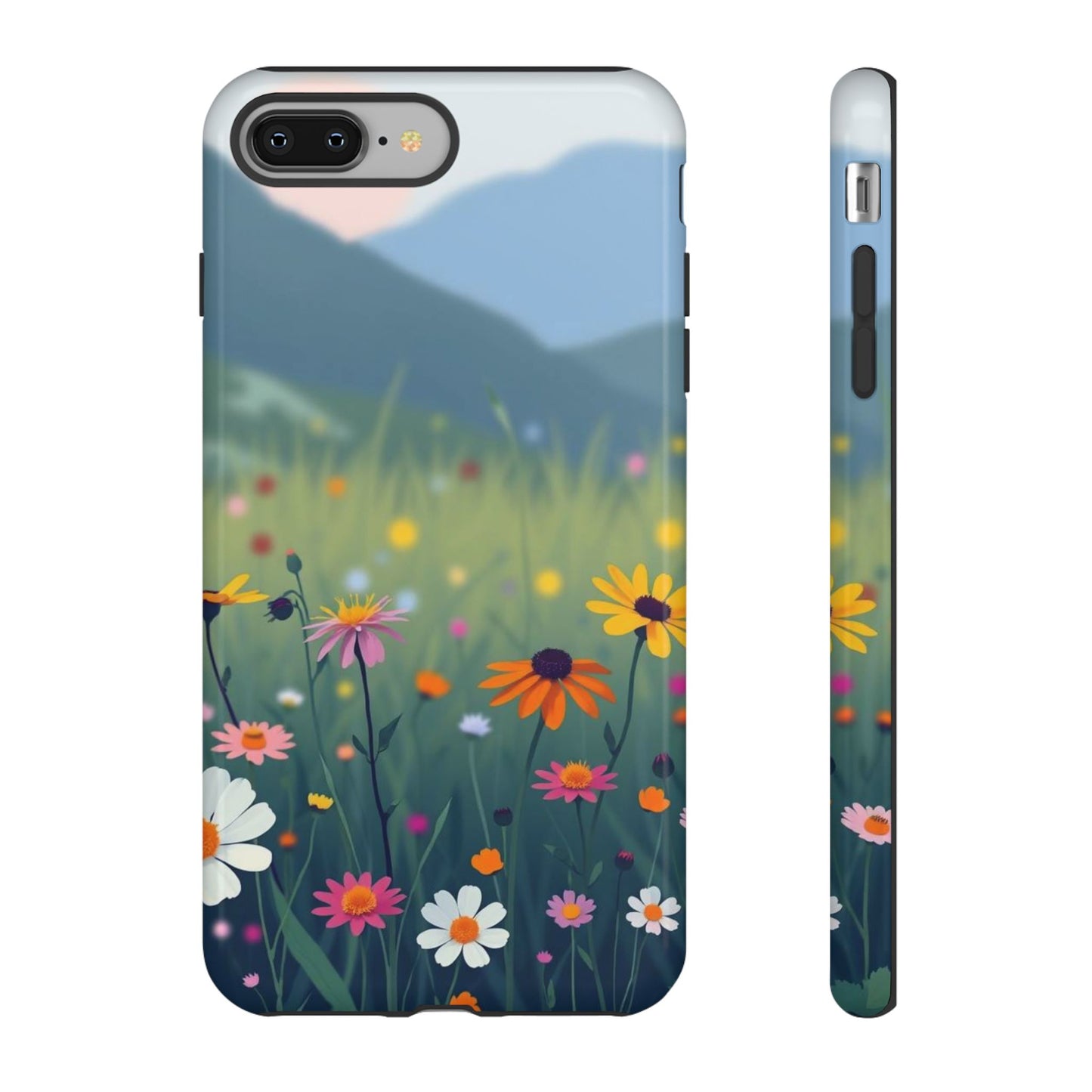 iPhone 8 Plus / Glossy Phone Case - Vibrant Meadow Design Phone Case