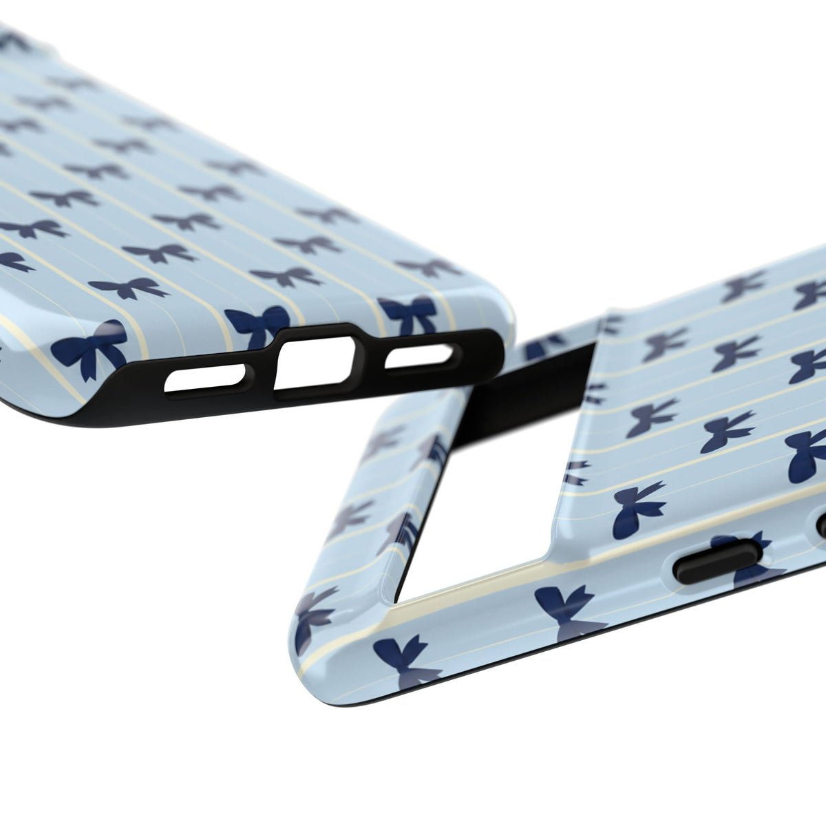 Retro Navy Blue Bow Pattern Phone Case