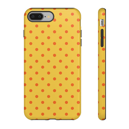 iPhone 8 Plus / Glossy Phone Case - Trendy Yellow & Orange Dot Pattern Phone Case