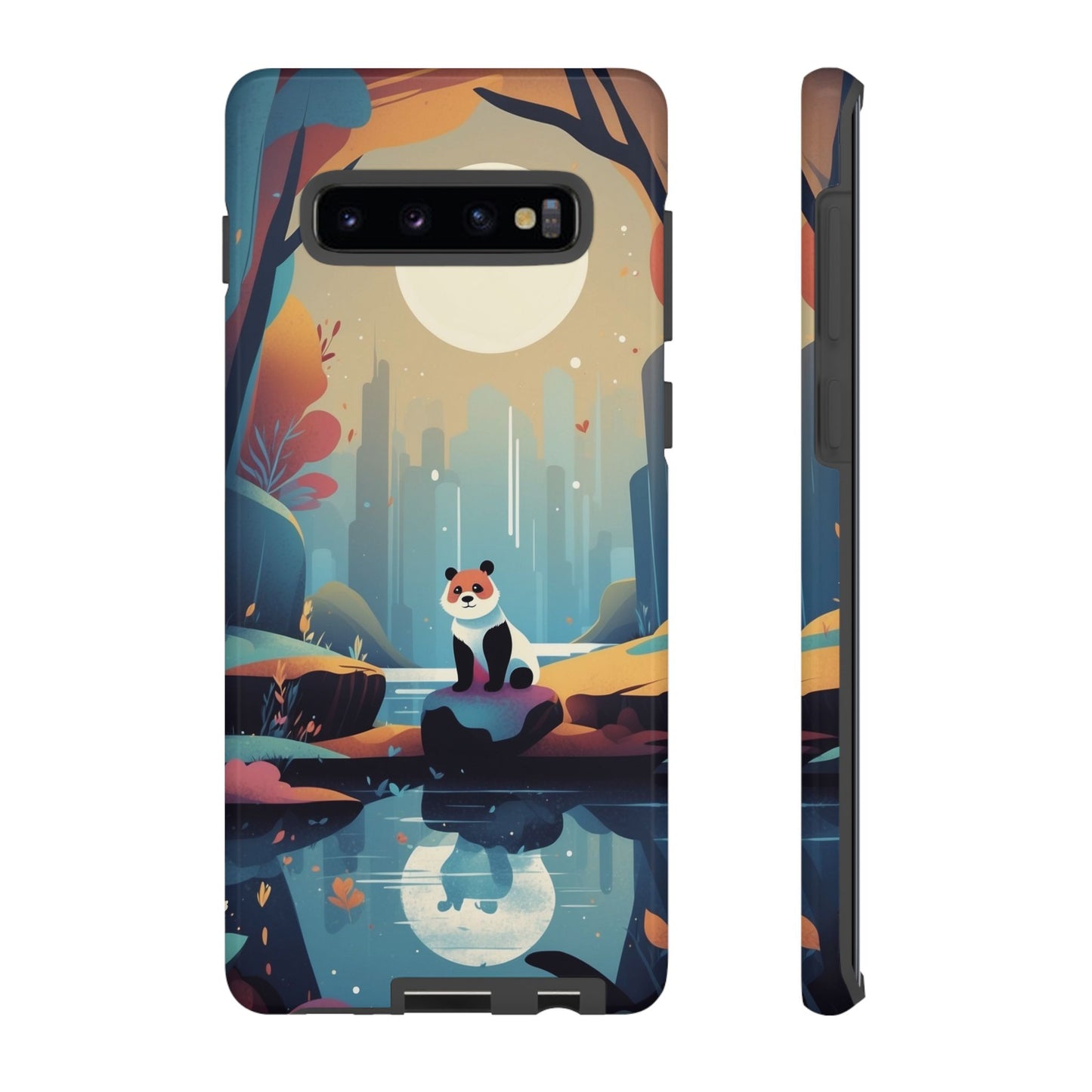Samsung Galaxy S10 Plus / Glossy Phone Case - Stylised Panda Design Phone Case