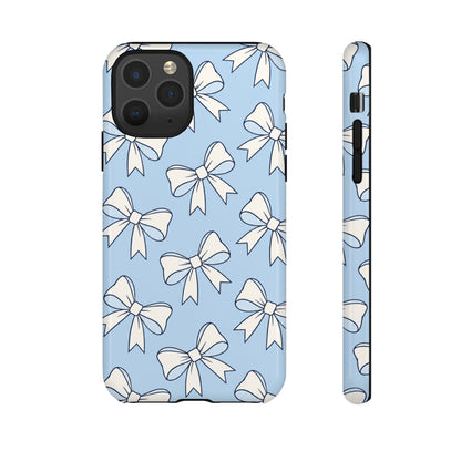 Chic Powder Blue Bow Pattern Phone Case