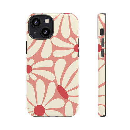 Cute Retro Pink Daisy Pattern Phone Case - Pink Phone Case - iPhone 13 Mini / Glossy