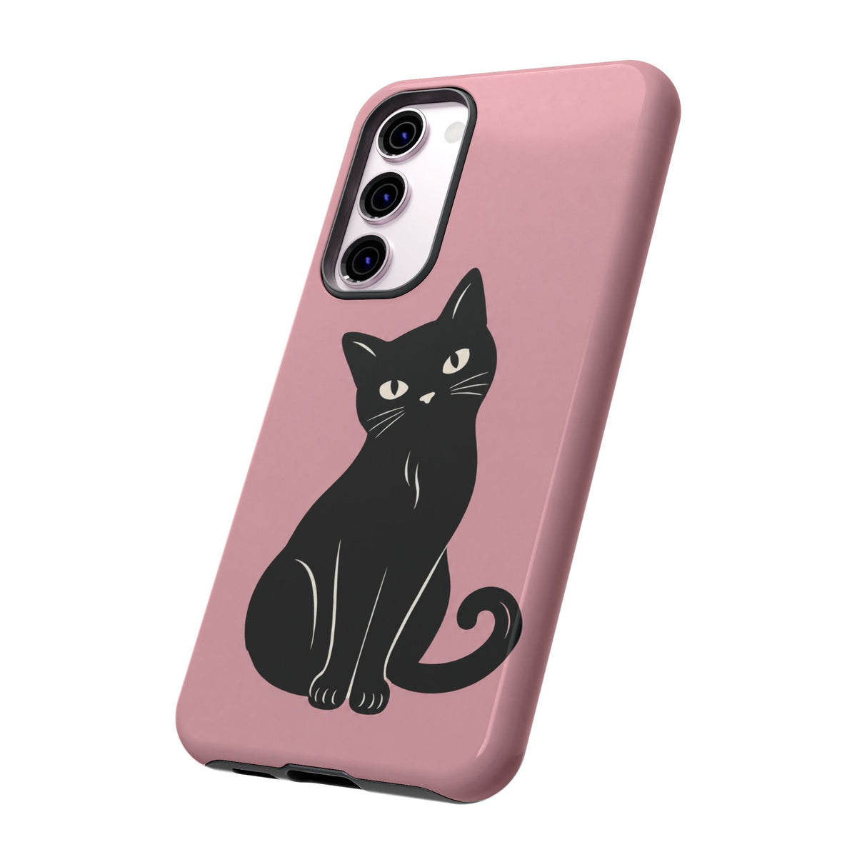 Minimalist Blush Pink & Black Cat Phone Case