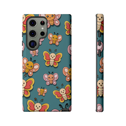 Blue Butterfly Sticker Design Phone Case - Blue Phone Case - Samsung Galaxy S23 Ultra / Glossy