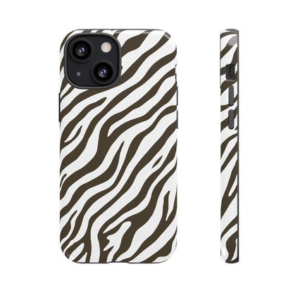 Stylish Mocha Zebra Print Phone Case