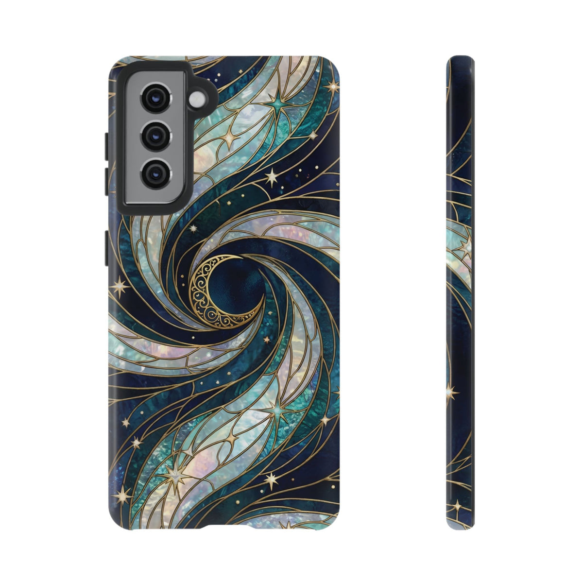 Elegant Navy & Teal Celestial Swirl Phone Case