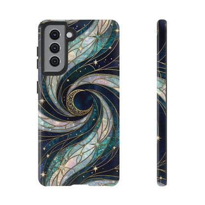 Elegant Navy & Teal Celestial Swirl Phone Case