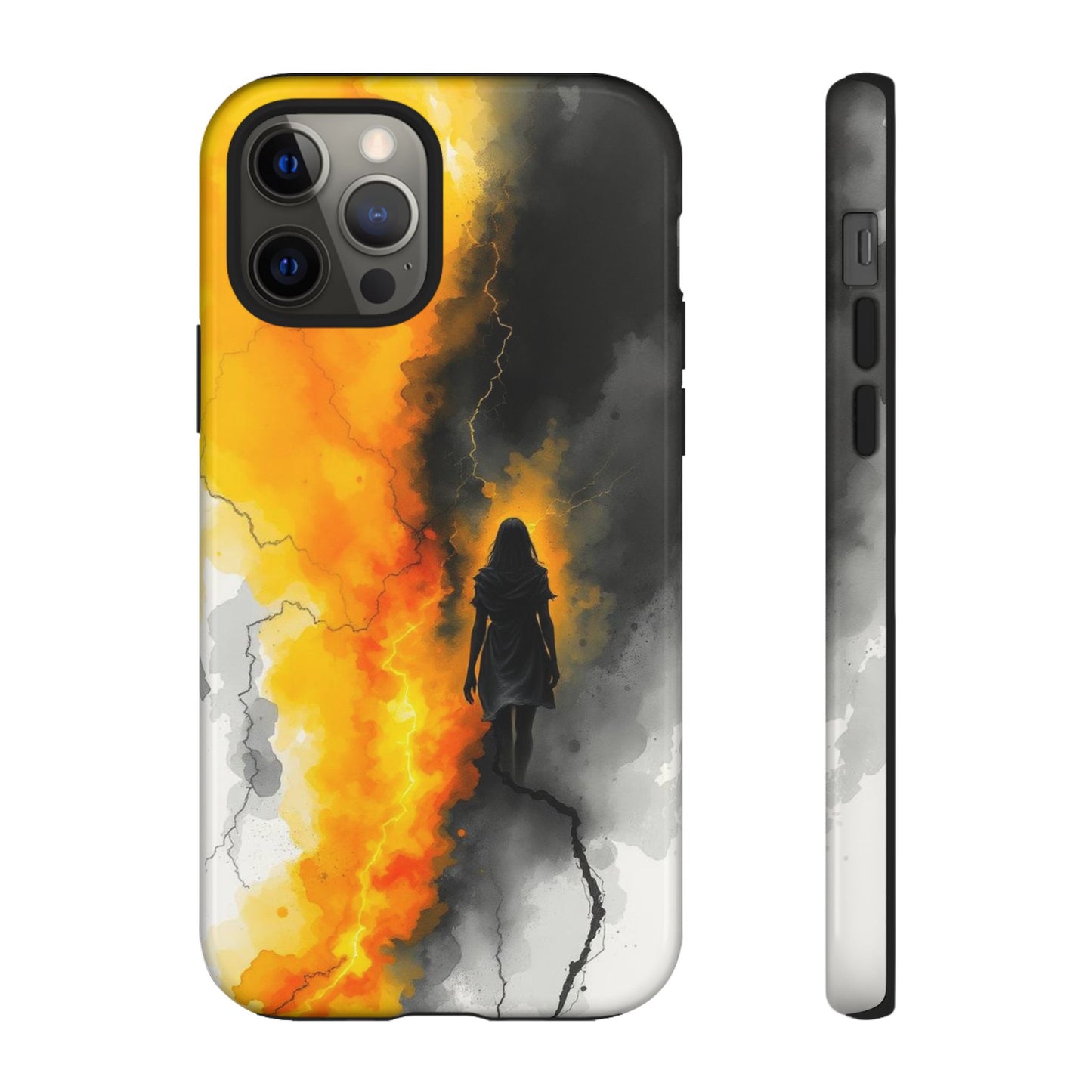 iPhone 12 Pro / Glossy Phone Case - Watercolour Gothic Silhouette of a Woman Phone Case