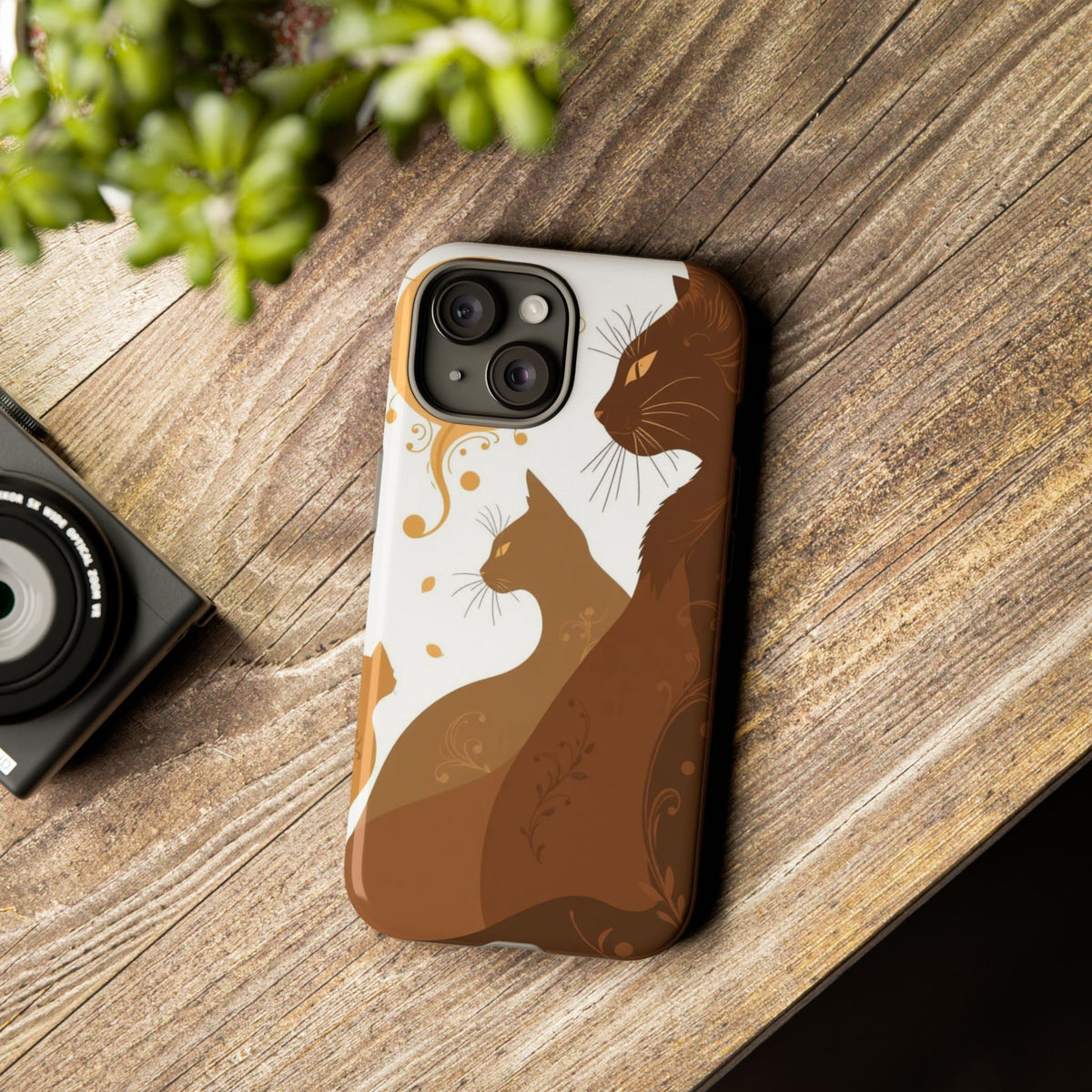 Abstract Cat Pattern Design Phone Case - Multicolor Phone Case