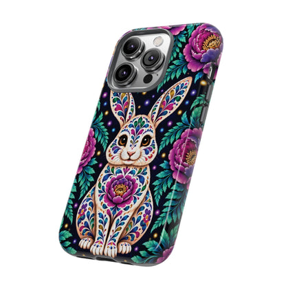 Cute Purple and Teal Calavera Bunny Phone Case - Multicolor Phone Case