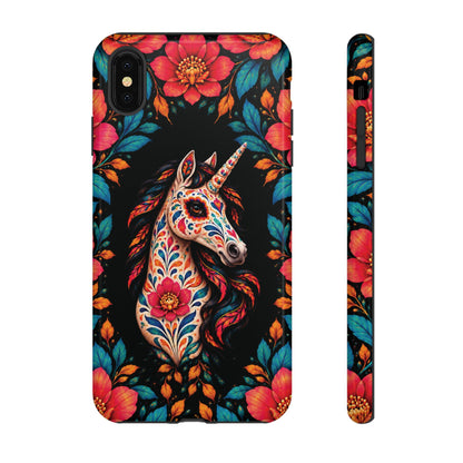 Elegant Pink and Turquoise Calavera Unicorn Phone Case - Phone Case - iPhone XS MAX / Glossy