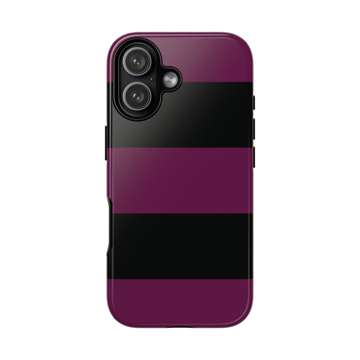 Purple & Black Horizontal Stripe Pattern Phone Case - Purple Phone Case - iPhone 17 / Glossy