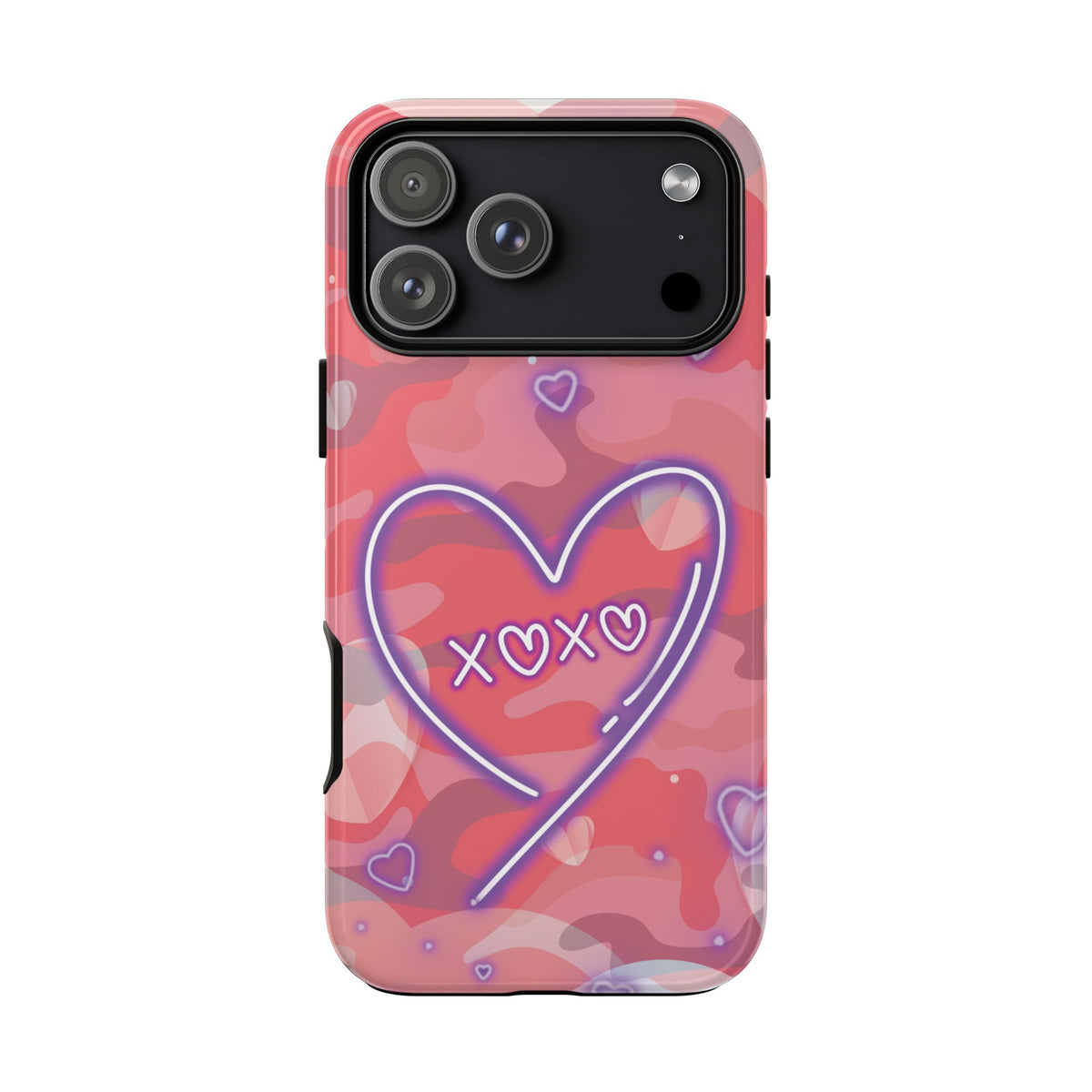 Love Heart Neon Camo Phone Case - Pink Phone Case - iPhone 18 Pro Max / Glossy