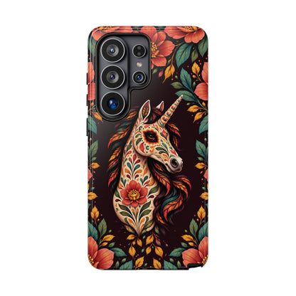 Elegant Terracotta and Teal Calavera Unicorn Phone Case - Phone Case - Samsung Galaxy S26 Ultra / Glossy