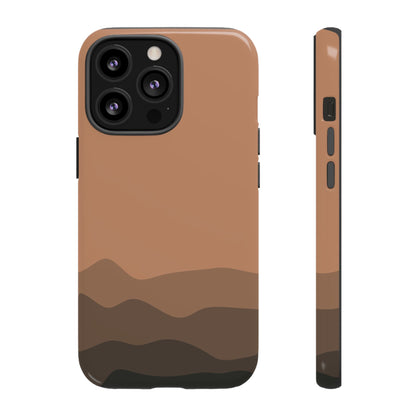 Brown Abstract Waves Protective Phone Case - Brown Phone Case - iPhone 13 Pro / Glossy
