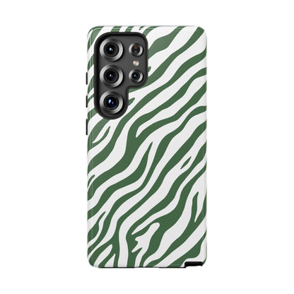 Stylish Sage Zebra Print Phone Case