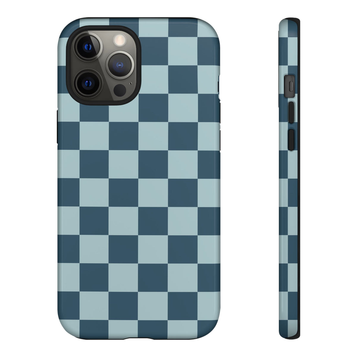 Blue Checked Pattern Phone Case - Blue Phone Case - iPhone 12 Pro Max / Glossy