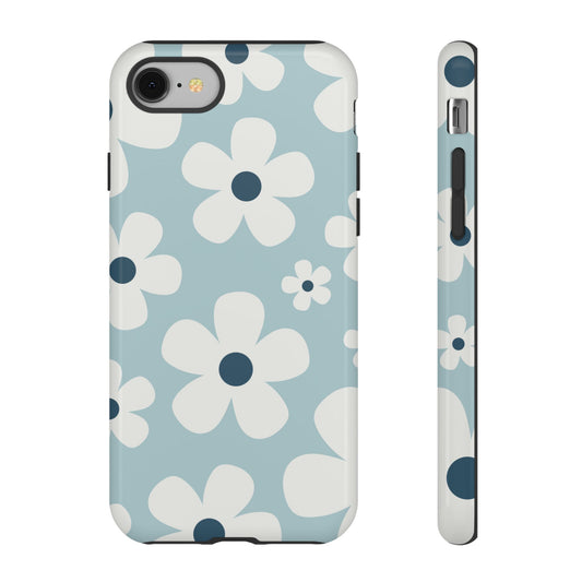 Cute Light Blue Daisy Pattern Phone Case - Blue Phone Case - iPhone 8 / Glossy