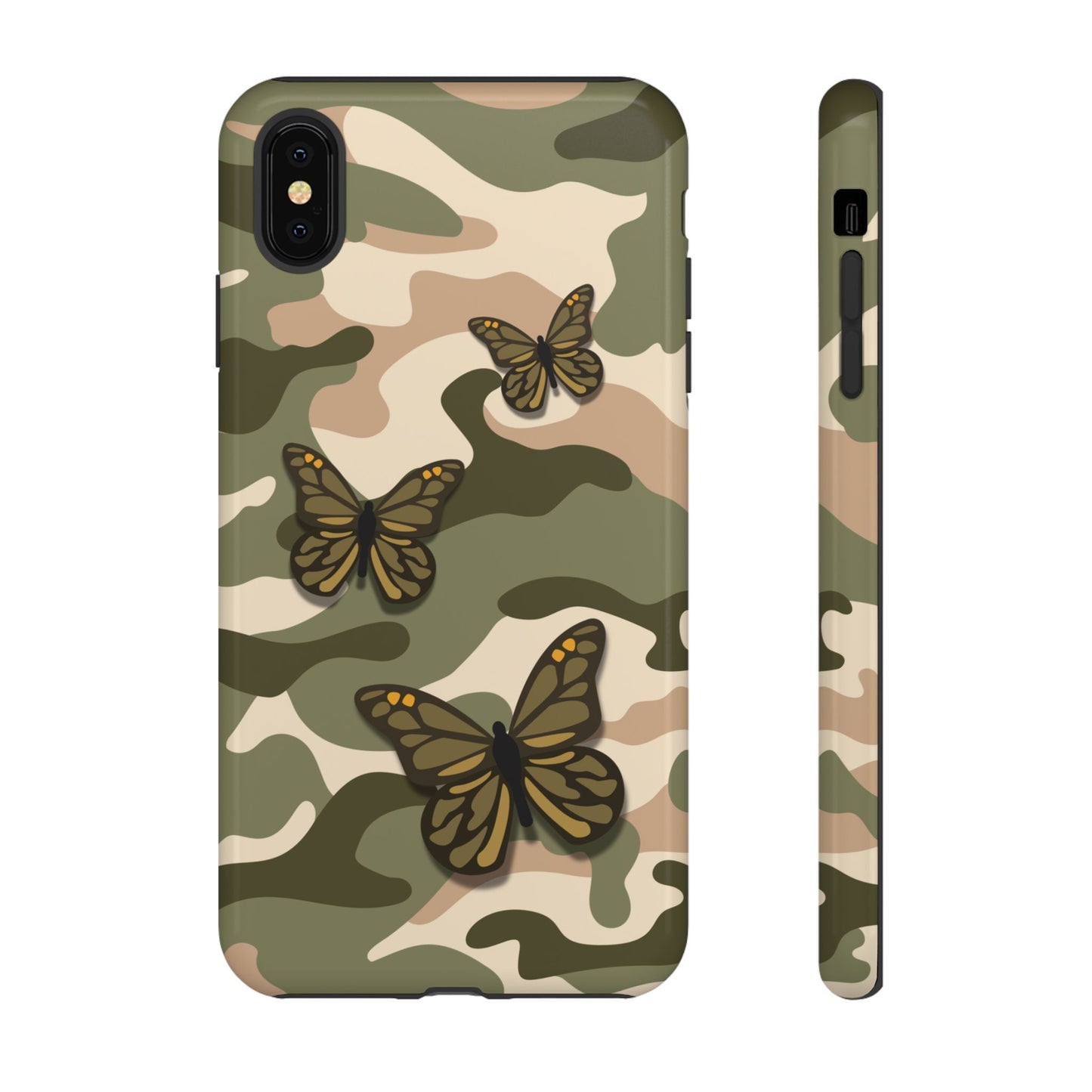 iPhone XS MAX / Glossy Phone Case - Green Butterfly Camo Phone Case