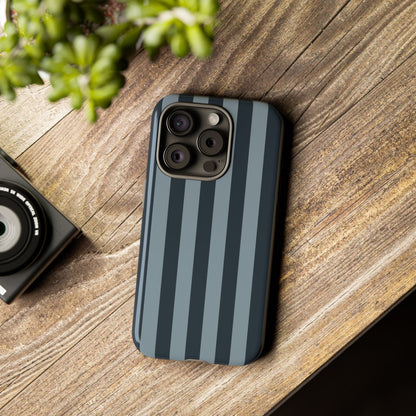 Dark Blue Stripe Pattern Phone Case - Blue Phone Case