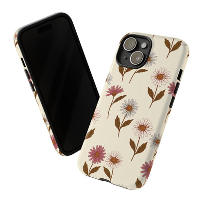 Pretty Cream & Rose Daisy Pattern Phone Case