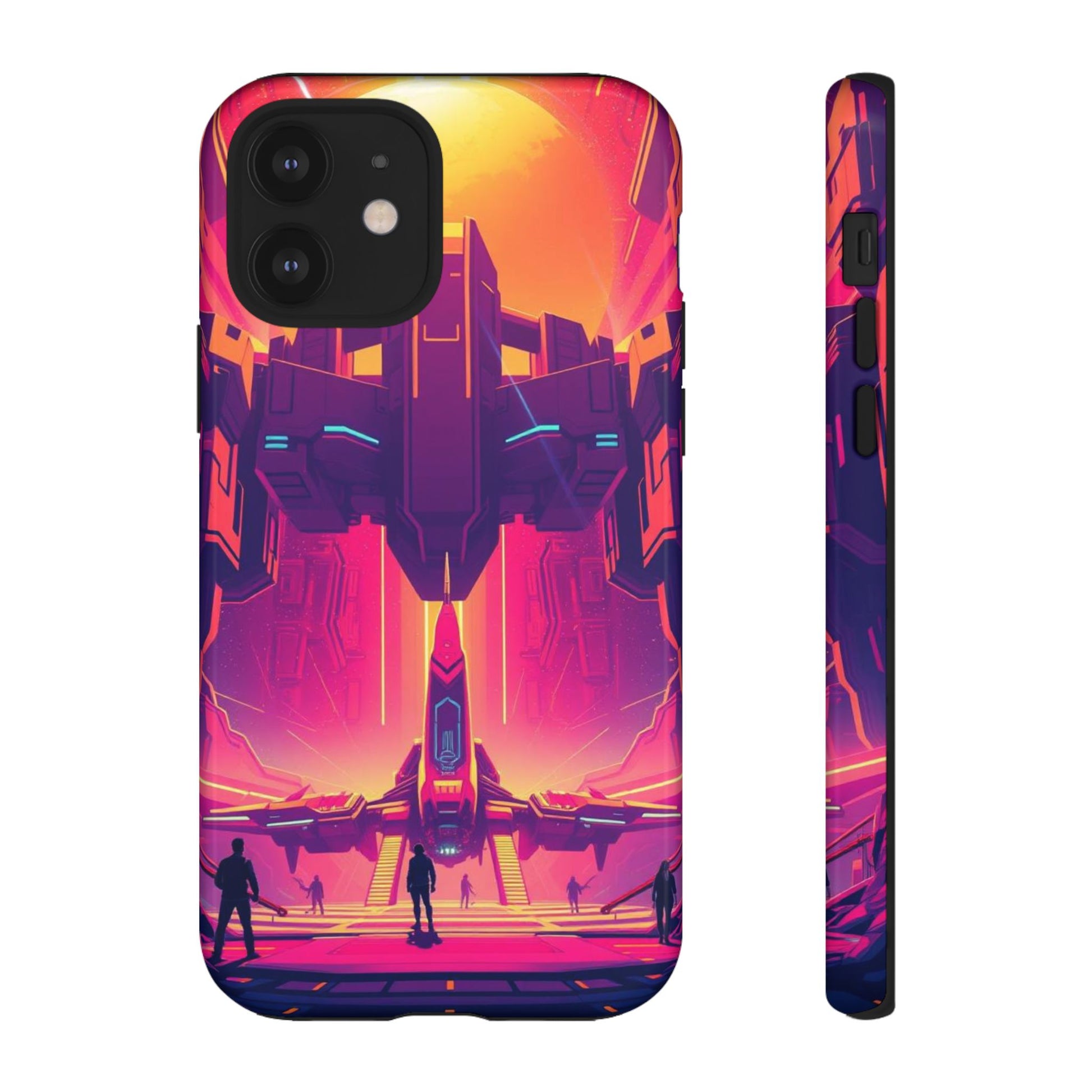 Alien Landing Pad Design Phone Case - Multicolor Phone Case - iPhone 12 / Glossy