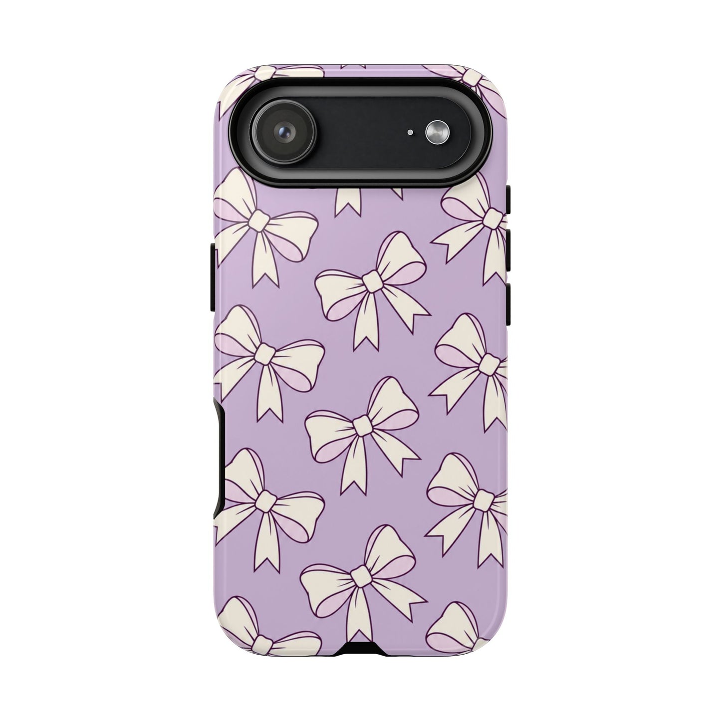Chic Lilac Bow Pattern Phone Case