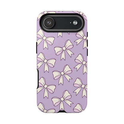 Chic Lilac Bow Pattern Phone Case
