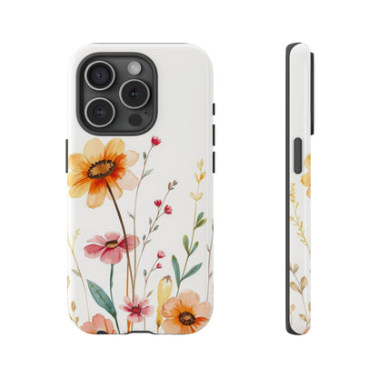 Boho Chic Watercolour Wild Blooms Pattern Phone Case - Multicolor Phone Case - iPhone 15 Pro / Glossy