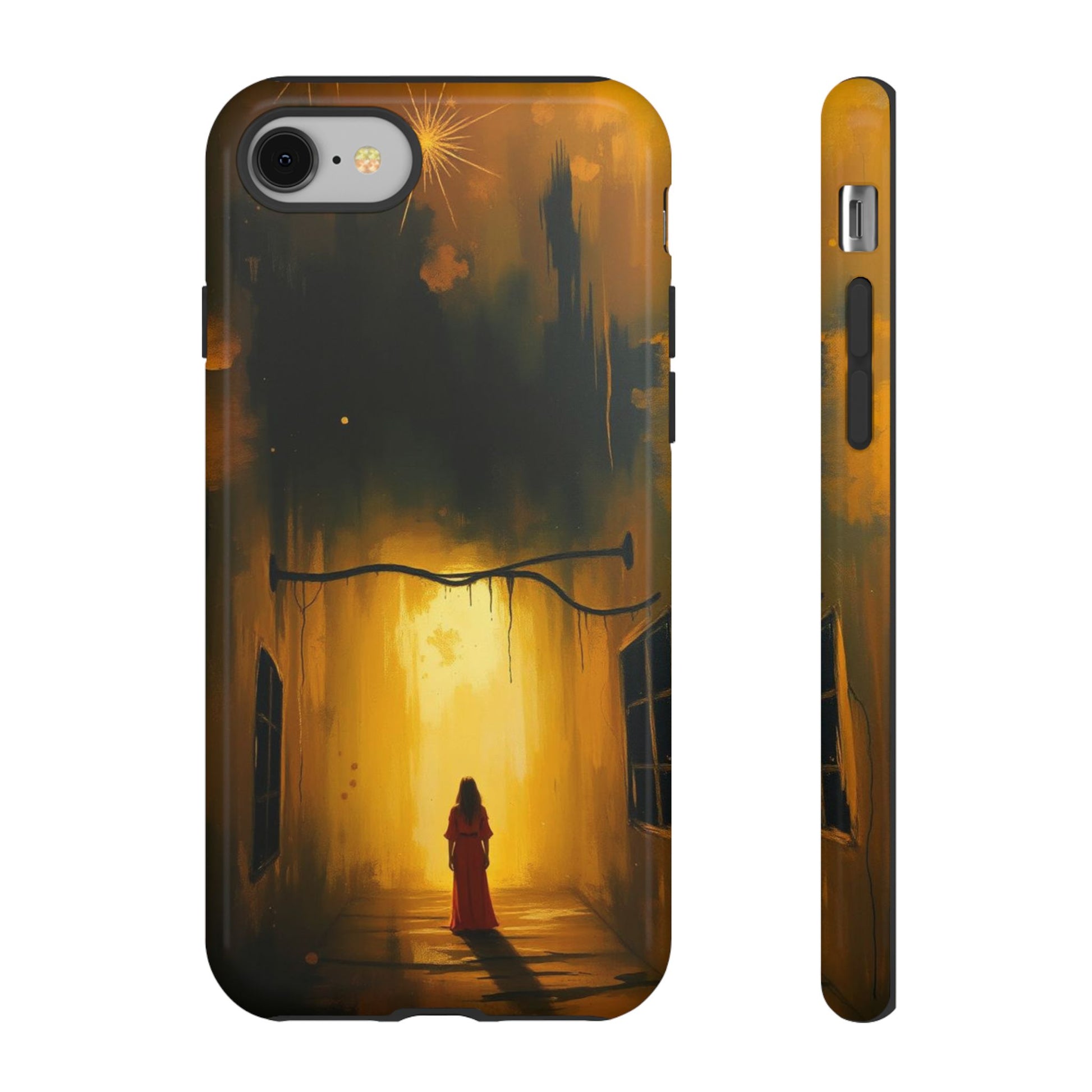 Acrylic Gothic Woman in Red Phone Case - Multicolor Phone Case - iPhone 8 / Glossy