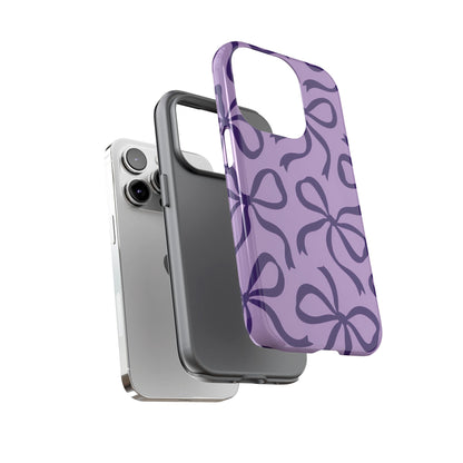 Bold Lilac and Deep Purple Bow Pattern Phone Case