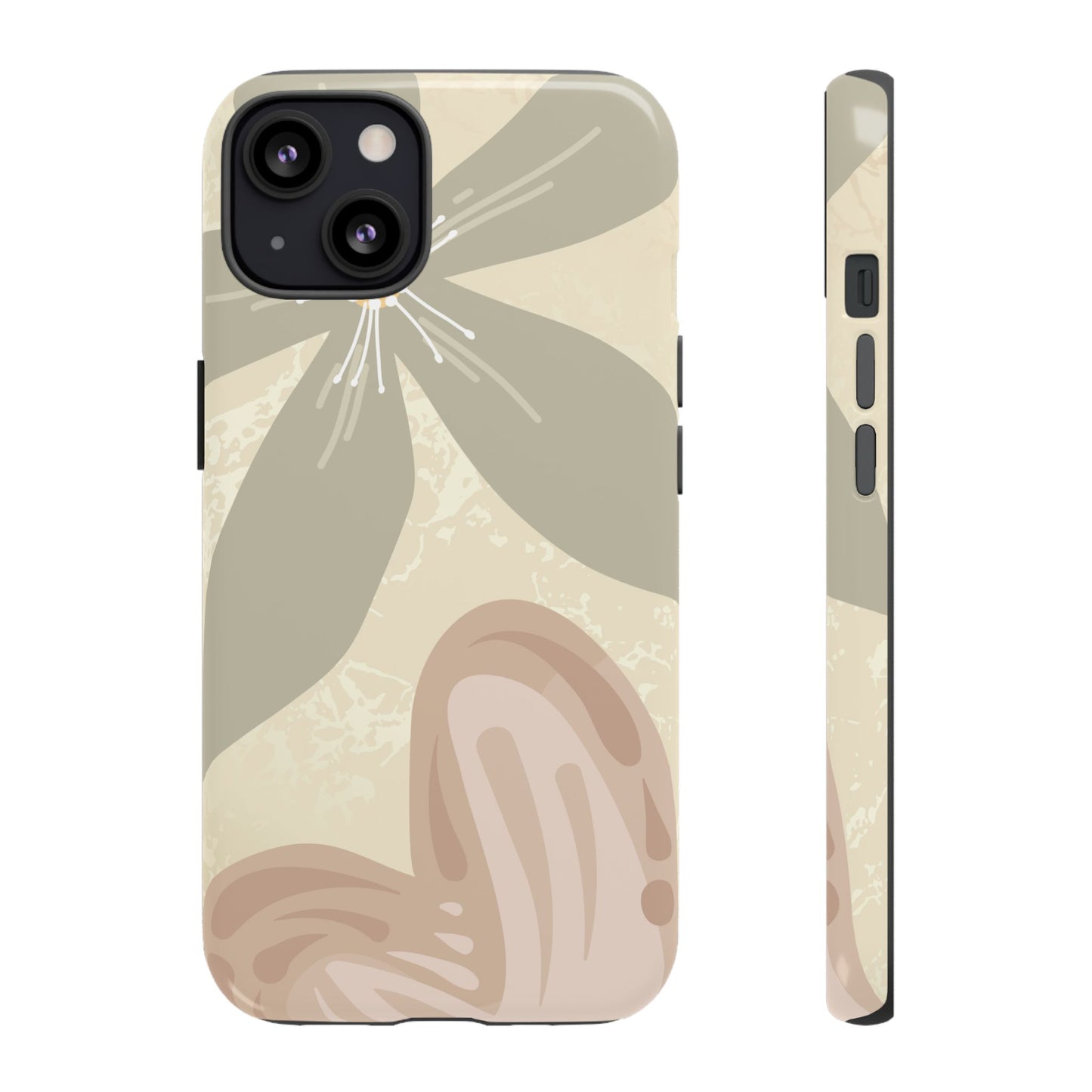 iPhone 13 / Glossy Phone Case - ’Hibiscus Heart Pattern’ Phone Case