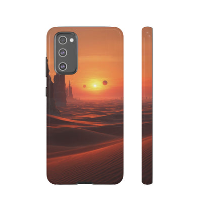 Twin Suns Desert World Sci-fi Phone Case - Orange Phone Case - Samsung Galaxy S20 FE / Glossy