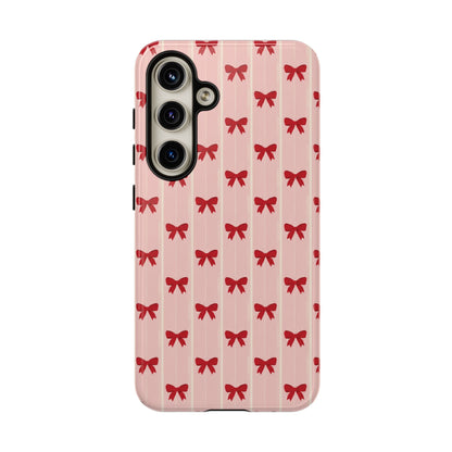 Retro Cherry Red Bow Pattern Phone Case