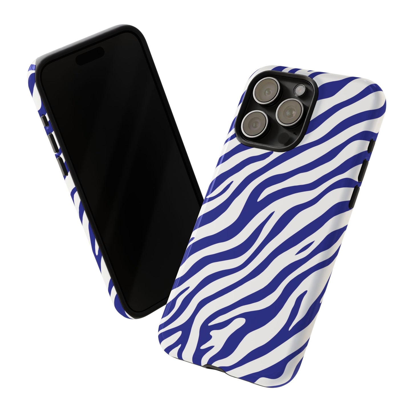 Stylish Electric Blue Zebra Print Phone Case