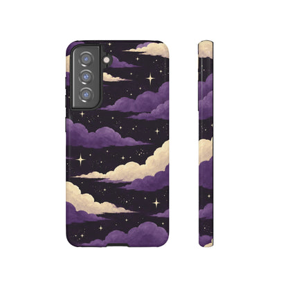 Illustrated Purple Clouds & Stars Phone Case