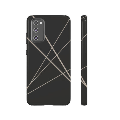 Abstract Black with Grey Lines Phone Case - Black Phone Case - Samsung Galaxy S20 FE / Glossy