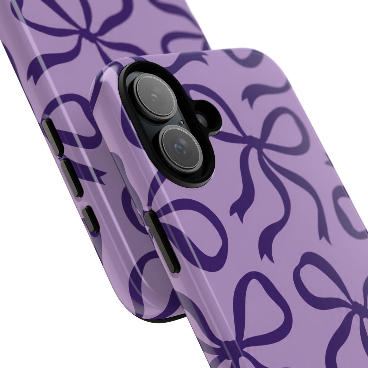 Bold Lilac and Deep Purple Bow Pattern Phone Case