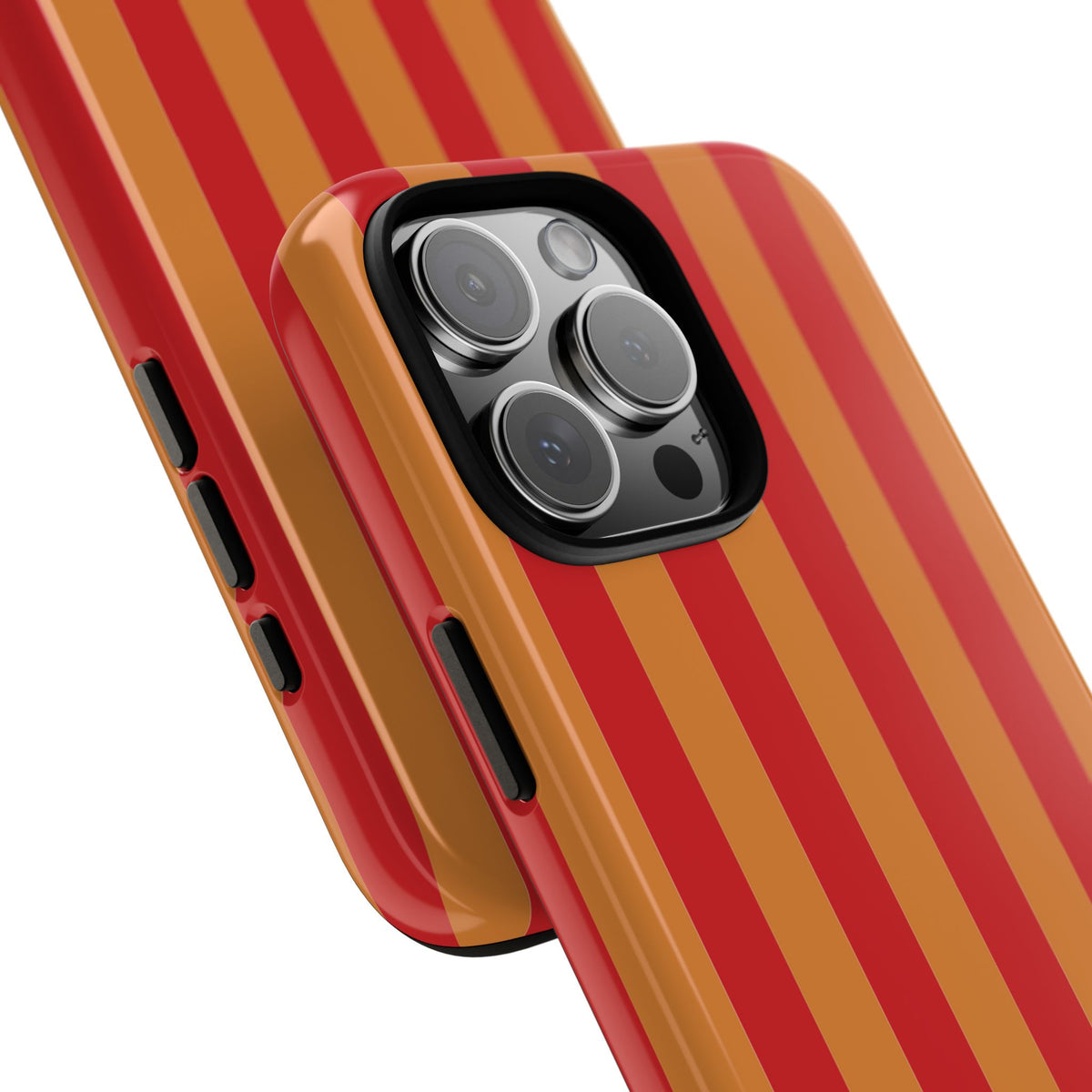 Orange & Red Stripe Pattern Phone Case - Orange Phone Case