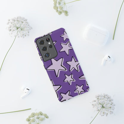 Violet Purple Doodle Star Phone Case