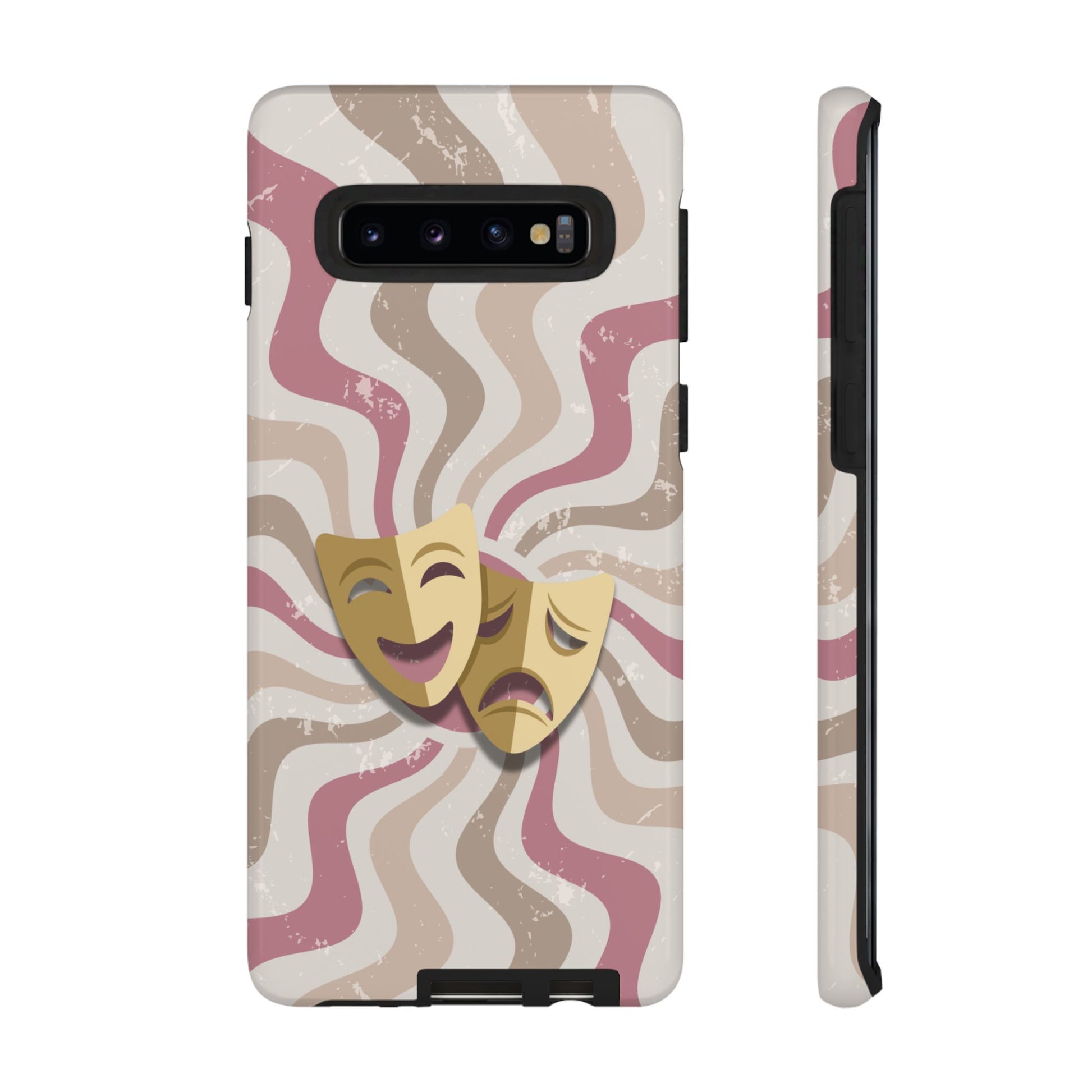 Comedy & Tragedy Masks – Pink Minimal Retro Wave Phone Case - Pink Phone Case