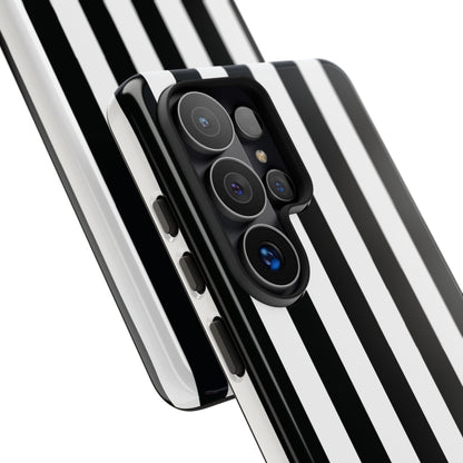 Simple Black & White Stripe Pattern Phone Case - White Phone Case