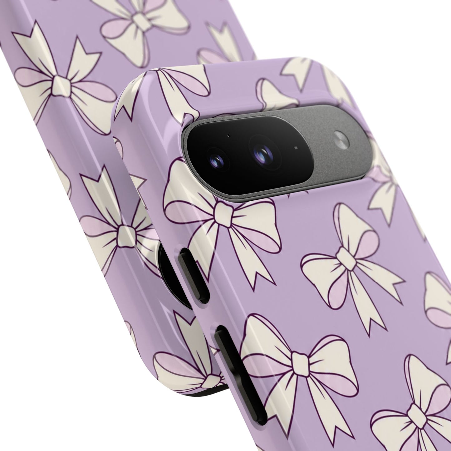 Chic Lilac Bow Pattern Phone Case