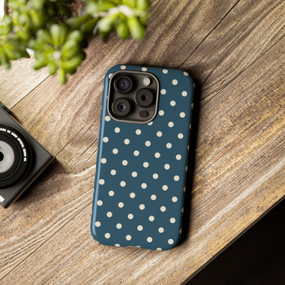 Blue & White Dot Pattern Phone Case