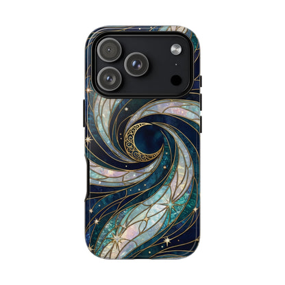 Elegant Navy & Teal Celestial Swirl Phone Case