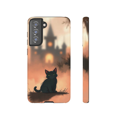 Samsung Galaxy S21 FE / Glossy Phone Case - Cute Gothic Cat Design Phone Case