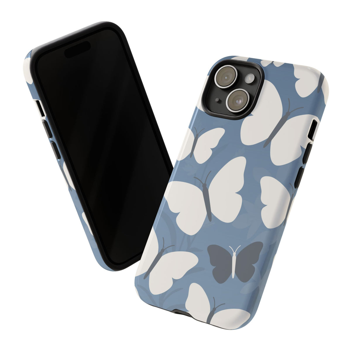 Minimalist Light Blue Butterfly Pattern Phone Case - Blue Phone Case