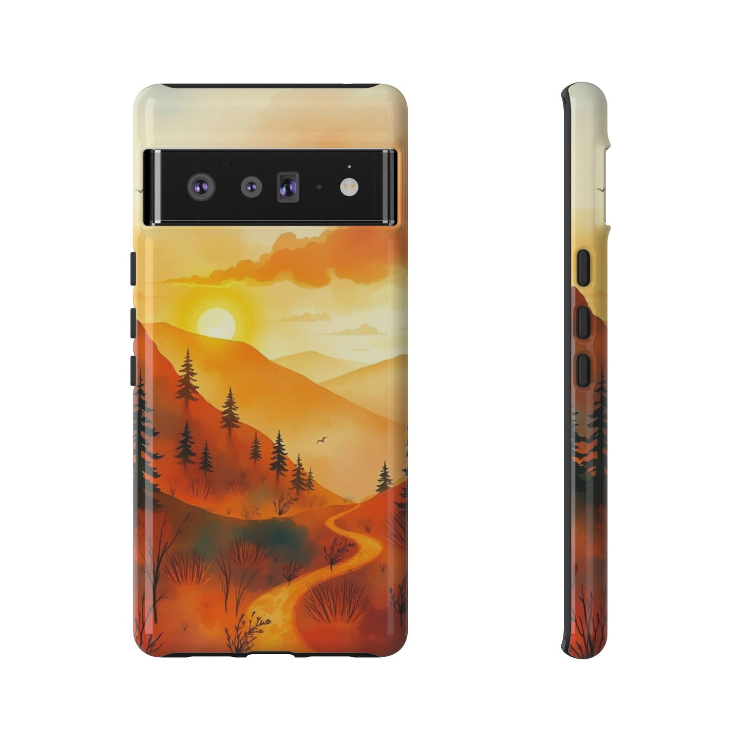 Google Pixel 6 Pro / Glossy Phone Case - Golden Sunset Design Phone Case