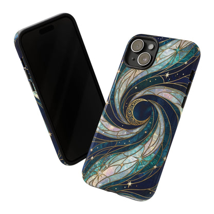 Elegant Navy & Teal Celestial Swirl Phone Case