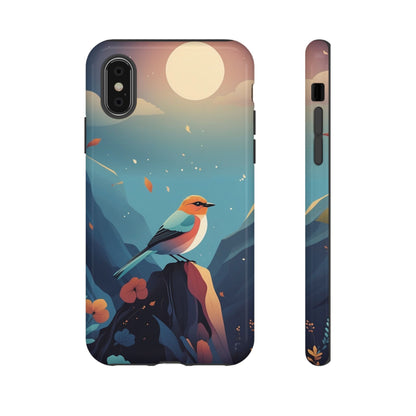 iPhone XS / Glossy Phone Case - Stylised Bird Design Phone Case